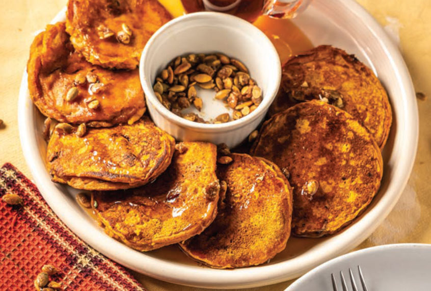 Pumpkin Cornmeal Cranberry Pancakes (Skyhorse Publishing)