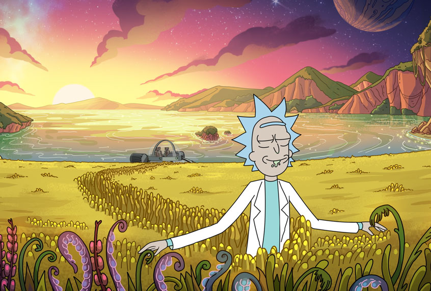 Rick appreciating the little things in season 4 of Rick and Morty. New season premieres in November. (Warner Media Group/Adult Swim)
