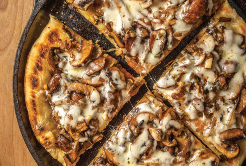 Sautéed Onion Mushroom Spicy Sweet Jalapeño Flatbread (Skyhorse Publishing)