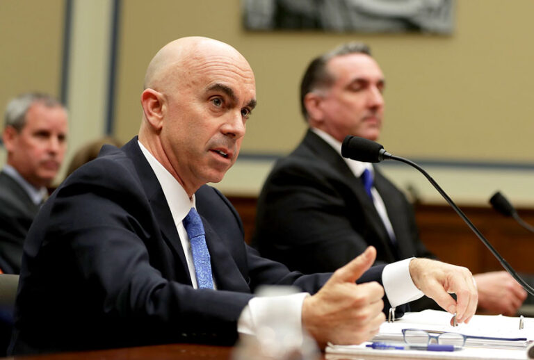 U.S. State Department Inspector General Steve Linick (L) and I. Charles McCullough III (R), inspector general of the intelligence community, testify during a hearing before House Oversight and Government Reform Committee July 7, 2016 on Capitol Hill in Washington, DC. The committee held a hearing "Oversight of the State Department," focusing on the FBI's recommendation not to prosecute Democratic presidential candidate Hillary Clinton for maintaining a private email server during her time as Secretary of State. (Alex Wong/Getty Images)