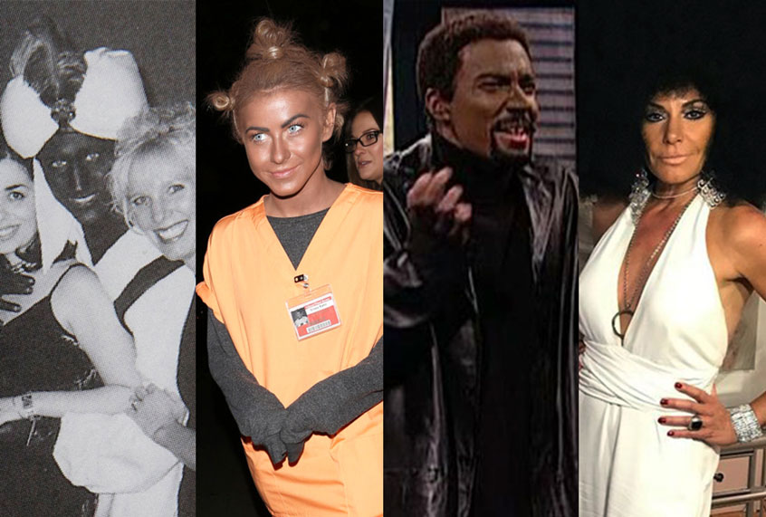 Justin Trudeau, Julianne Hough, Jimmy Fallon, and Luann de Lesseps in blackface costumes. (West Point Grey Academy/Pacific Coast News/Devone Byrd/NBC/Saturday Night Live/Instagram/@COUNTESSLUANN/Salon)