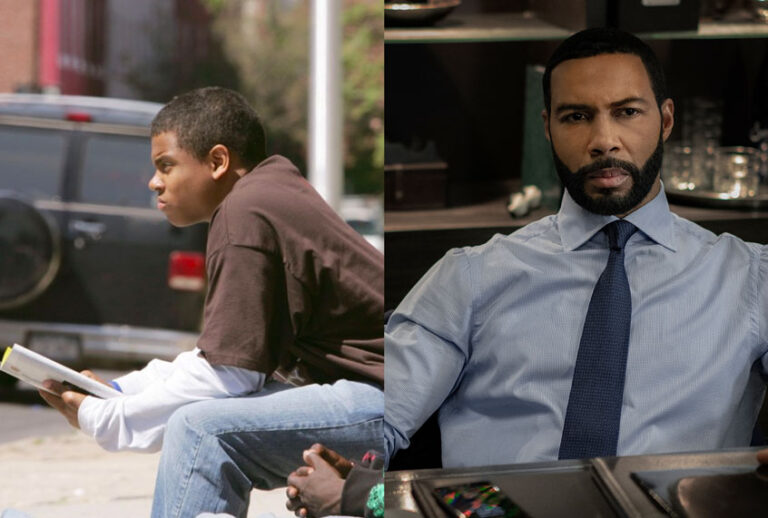Tristan Mack Wilds in "The Wire" & Omari Hardwick in "Power" (HBO/STARZ)