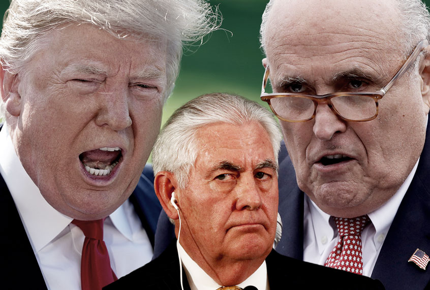 U.S. President Donald Trump, Rudy Giuliani and U.S. Secretary of State Rex Tillerson (AP Photo/Getty Images/Salon)