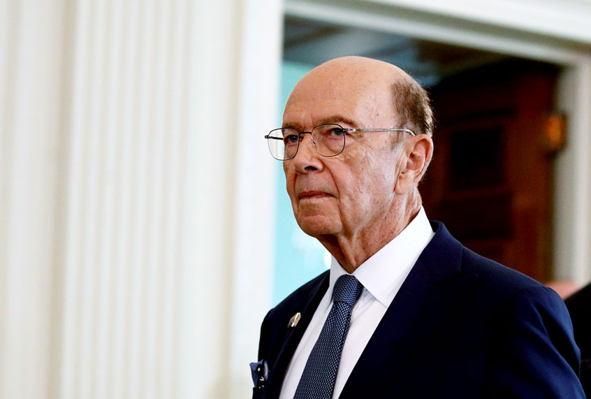 Commerce Secretary Wilbur Ross walks into the East Room of the White House before a news conference with President Trump and Australian Prime Minister Scott Morrison, Friday, Sept. 20, 2019, in Washington. (AP Photo/Patrick Semansky)