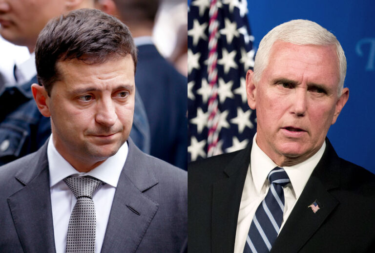 Ukraine President Volodymyr Zelensky and Vice President Mike Pence (AP Photo/Alex Brandon/Seth Wenig)