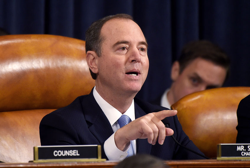 Democratic Chairman of the House Permanent Select Committee on Intelligence Adam Schiff speaks before the House Permanent Select Committee on Intelligence hearing on the impeachment inquiry into US President Donald J. Trump on Capitol Hill in Washington, on November 13, 2019. (OLIVIER DOULIERY/AFP via Getty Images)