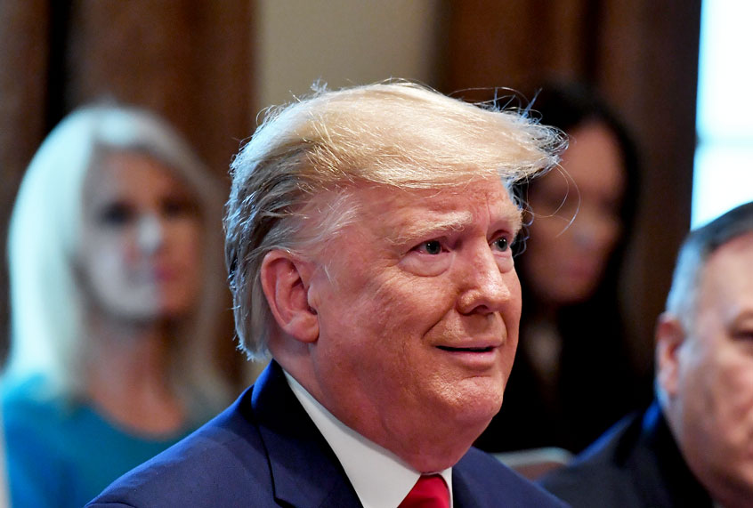 President Donald Trump speaks to reporters during a Cabinet meeting at The White House on October 21, 2019 in Washington, D.C. (Photo by (Ricky Carioti/The Washington Post via Getty Images)