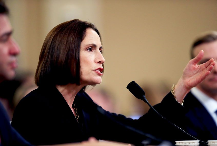 Former White House national security aide Fiona Hill, testifies before the House Intelligence Committee on Capitol Hill in Washington, Thursday, Nov. 21, 2019, during a public impeachment hearing of President Donald Trump's efforts to tie U.S. aid for Ukraine to investigations of his political opponents. (AP Photo/Manuel Balce Ceneta)