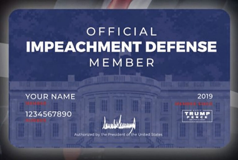 Impeachment Defense Membership Card (Joe My God)