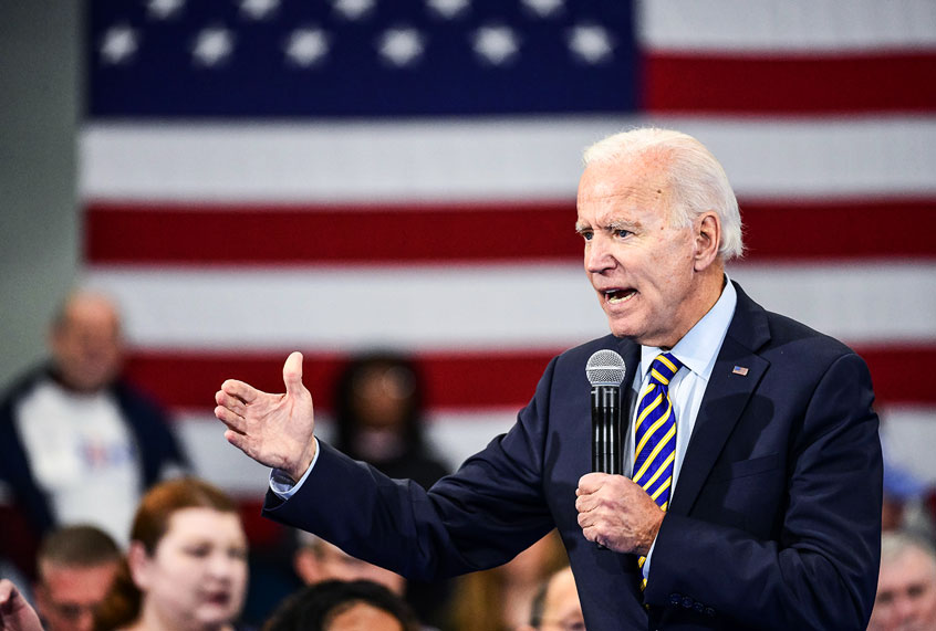 Democratic presidential candidate, former Vice President Joe Biden speaks to the audience during a town hall on November 21, 2019 in Greenwood, South Carolina. Polls show Biden with a commanding lead in the early primary state. (Sean Rayford/Getty Images)