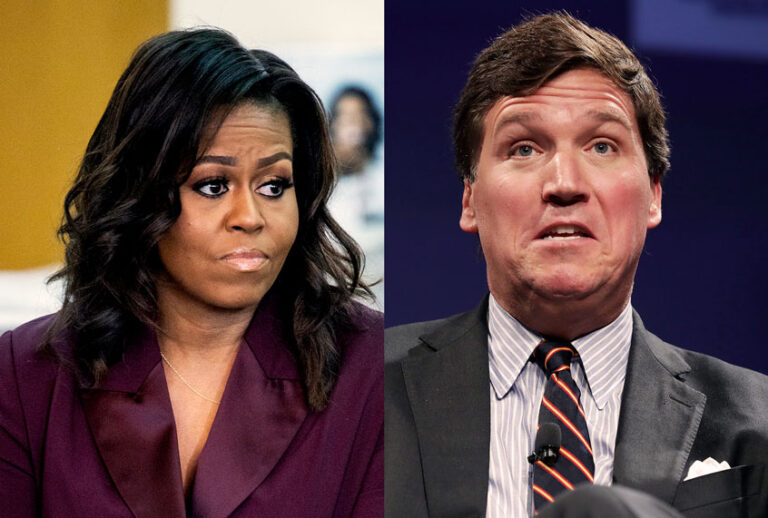 Michelle Obama and Tucker Carlson (Chip Somodevilla/Jim Bennett/Getty Images/Salon)