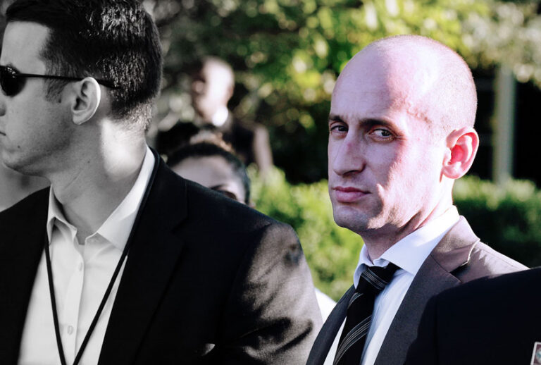 White House senior adviser Stephen Miller (C) is seen during a congressional picnic on the South Lawn of the White House (Alex Wong/Getty Images)