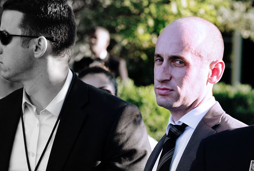 White House senior adviser Stephen Miller (C) is seen during a congressional picnic on the South Lawn of the White House (Alex Wong/Getty Images)