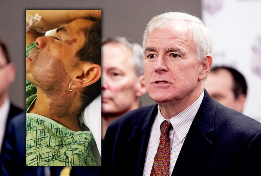 Milwaukee Mayor Tom Barrett and hate-crime victim Mahud Villalaz (Getty Images/Chef Paz Restaurant/Salon)