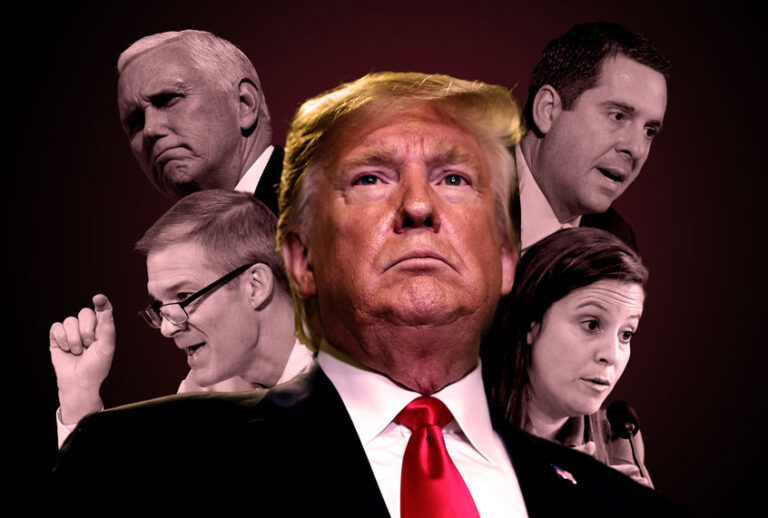 Donald Trump, Devin Nunes, Jim Jordan, Mike Pence and Elise Stefanik (Getty Images/AP Photo/Salon)