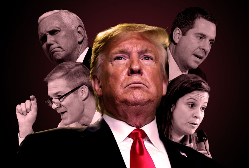 Donald Trump, Devin Nunes, Jim Jordan, Mike Pence and Elise Stefanik (Getty Images/AP Photo/Salon)