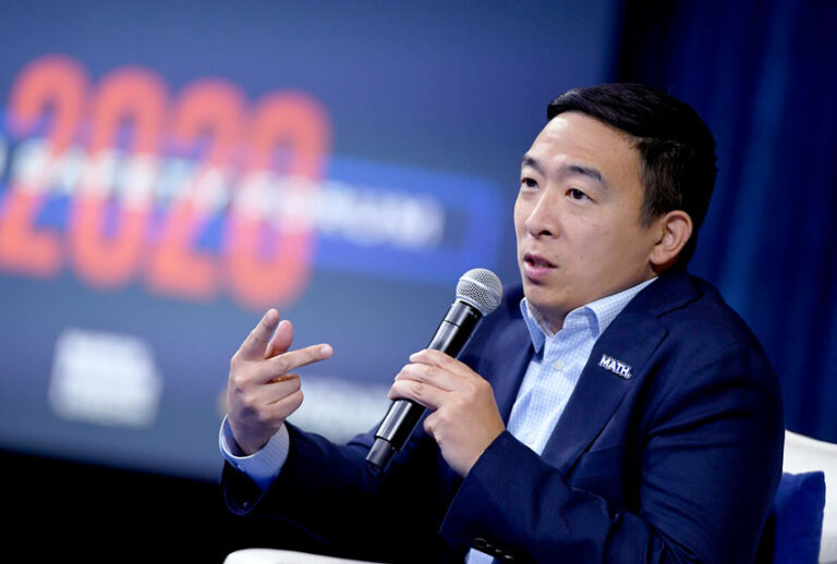 Democratic presidential candidate Andrew Yang (Ethan Miller/Getty Images))