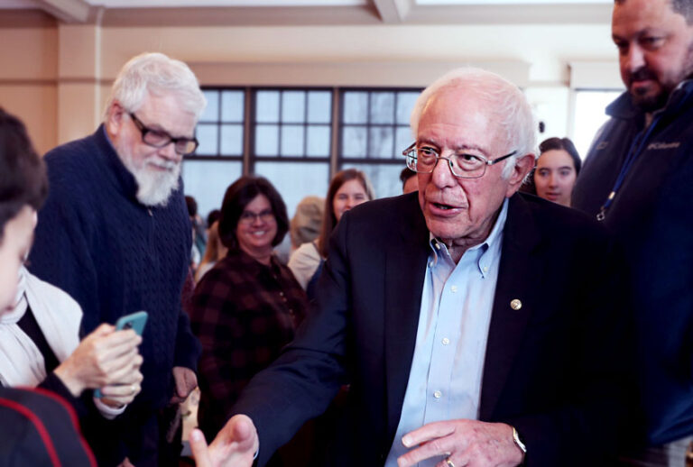 Democratic presidential candidate Sen. Bernie Sanders (I-VT) greets people during a campaign event at NOAH's Event Venue on December 30, 2019 in West Des Moines, Iowa. The 2020 Iowa Democratic caucuses will take place on February 3, 2020, making it the first nominating contest for the Democratic Party in choosing their presidential candidate to face Donald Trump in the 2020 election. (Joe Raedle/Getty Images)