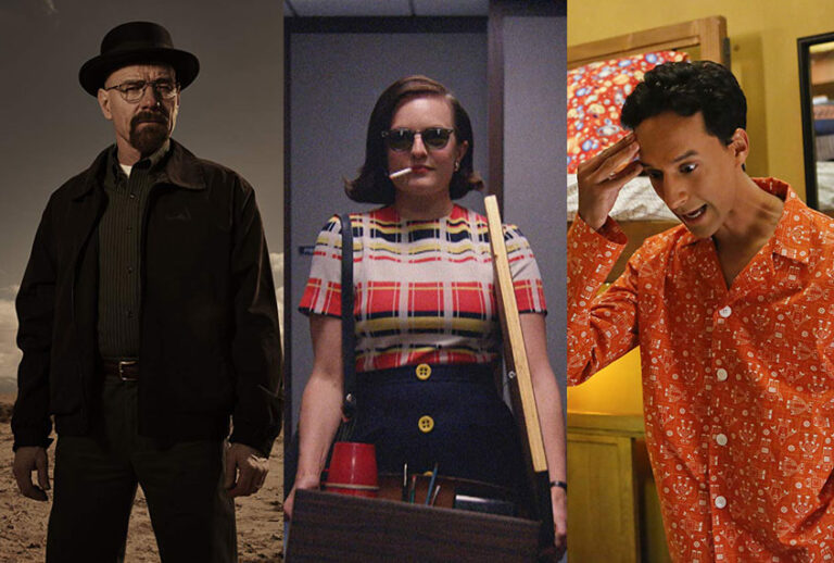 Bryan Cranston in Breaking Bad, Elisabeth Moss in Mad Men, and Danny Pudi in Community (AMC/NBC)