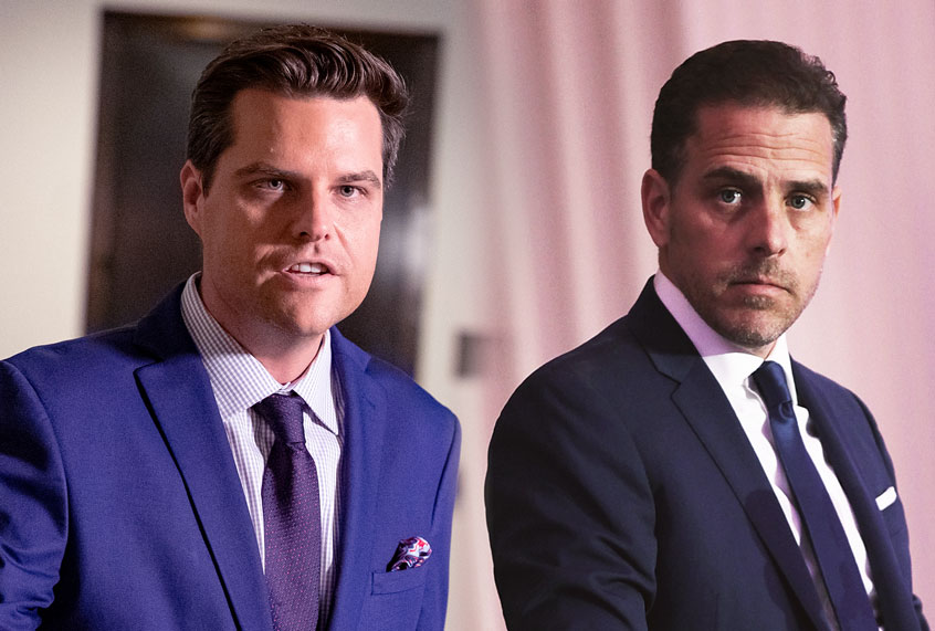 Matt Gaetz and Hunter Biden (Samuel Corum/Teresa Kroeger/Getty Images)