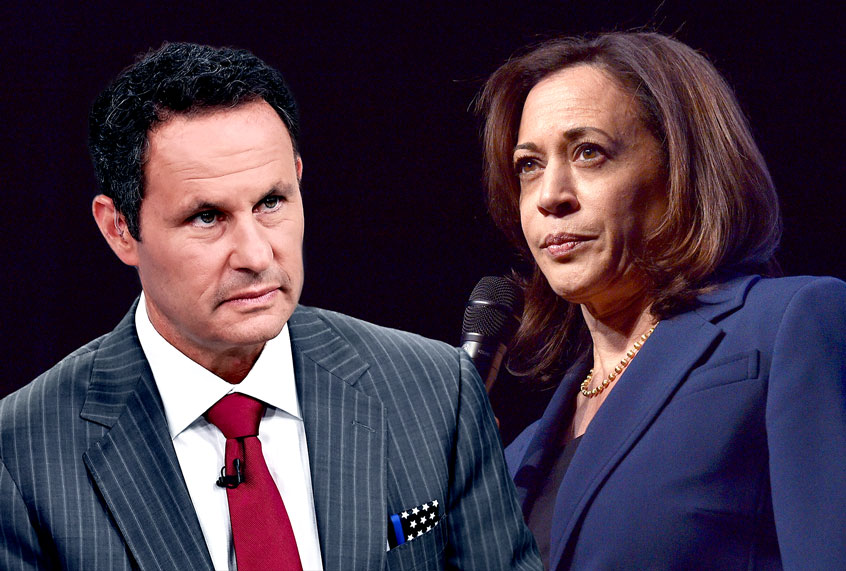 U.S. Sen. Kamala Harris and "FOX & Friends" host Brian Kilmeade (Getty Images/David Becker/Slaven Vlasic)