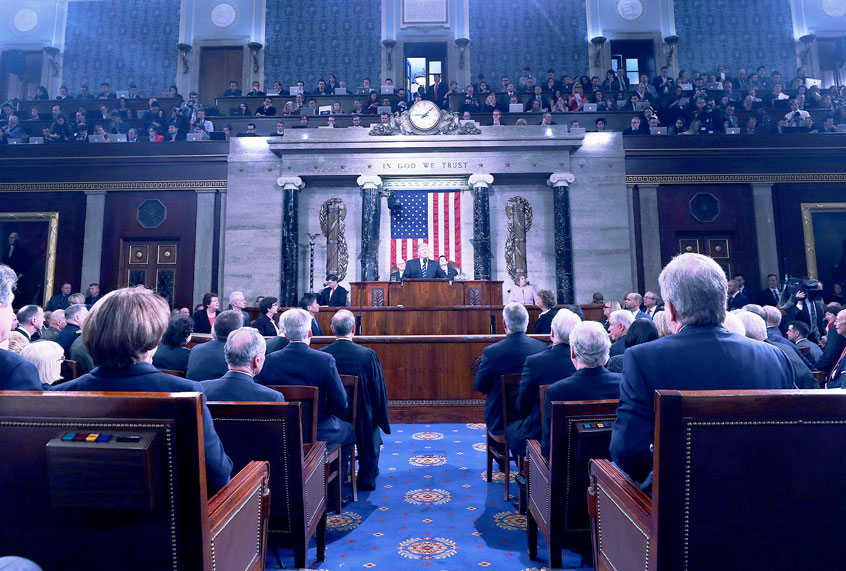 A joint session of Congress from the floor of the House of Representatives in Washington, DC (JIM LO SCALZO/AFP via Getty Images)