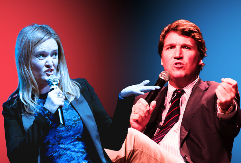 Samantha Bee and Tucker Carlson (Chelsea Guglielmino/Robin Marchant/Getty Images)