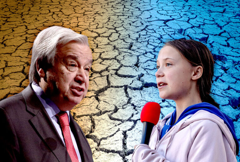 Antonio Guterres and Greta Thunberg (Getty Images/Europa Press News/Europa Press/Marc Piscotty/Salon)