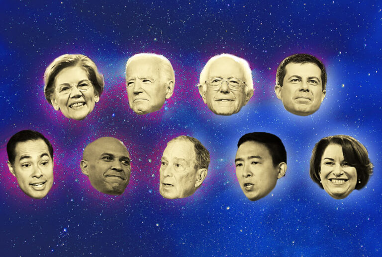 Elizabeth Warren, Joe Biden, Bernie Sanders, Pete Buttigieg, Julian Castro, Cory Booker, Michael Bloomberg, Andrew Yang, and Amy Klobuchar (Getty Images/Salon)