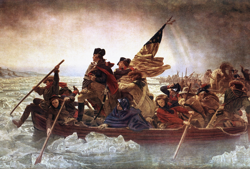 "Washington Crossing the Delaware," (1851) oil on canvas painted by Emanuel Leutze (1816-1868). (Bettmann Archive)