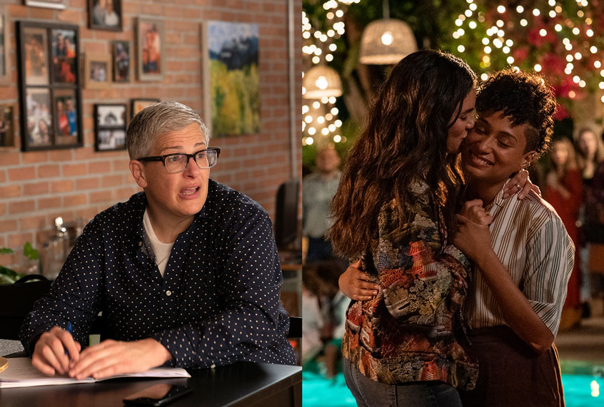 Stills from Work In Progress and The L Word: Generation Q (Hilary Bronwyn Gayle/Jean Whiteside/SHOWTIME)