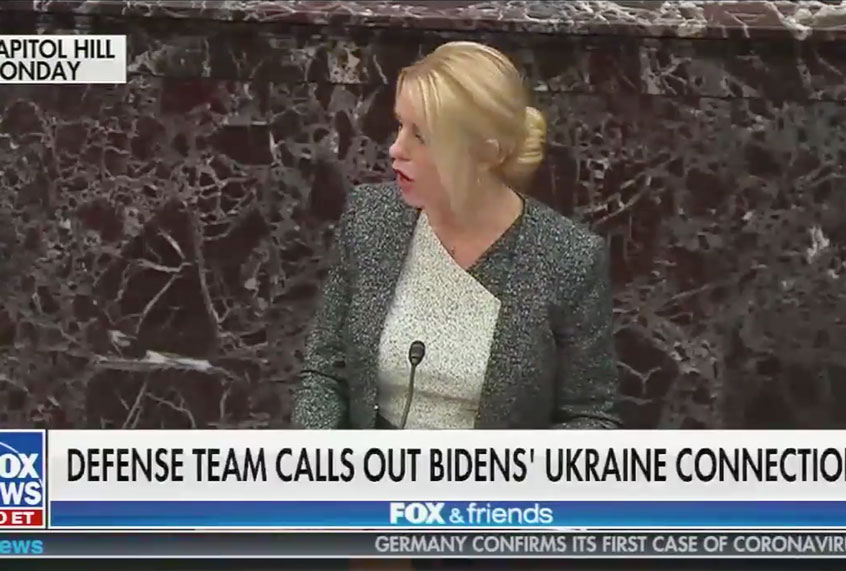 Pam Bondi speaking at the impeachment trial (Fox News)