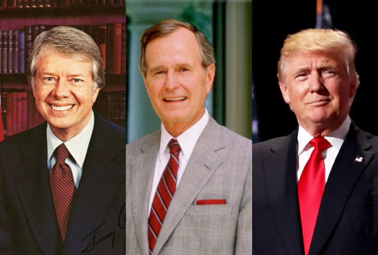 Jimmy Carter, George H. W. Bush, and Donald Trump (Getty Images/Salon)
