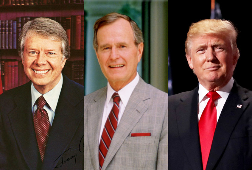 Jimmy Carter, George H. W. Bush, and Donald Trump (Getty Images/Salon)