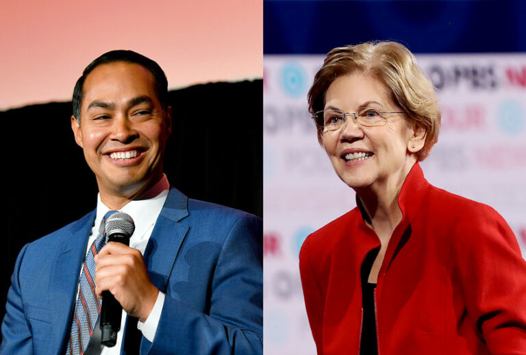 Julian Castro and Elizabeth Warren (Justin Sullivan/Craig Barritt/Getty Images)