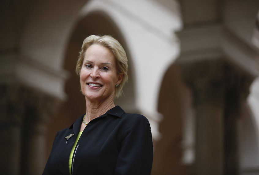 Frances Arnold. (AP Photo/Damian Dovarganes)