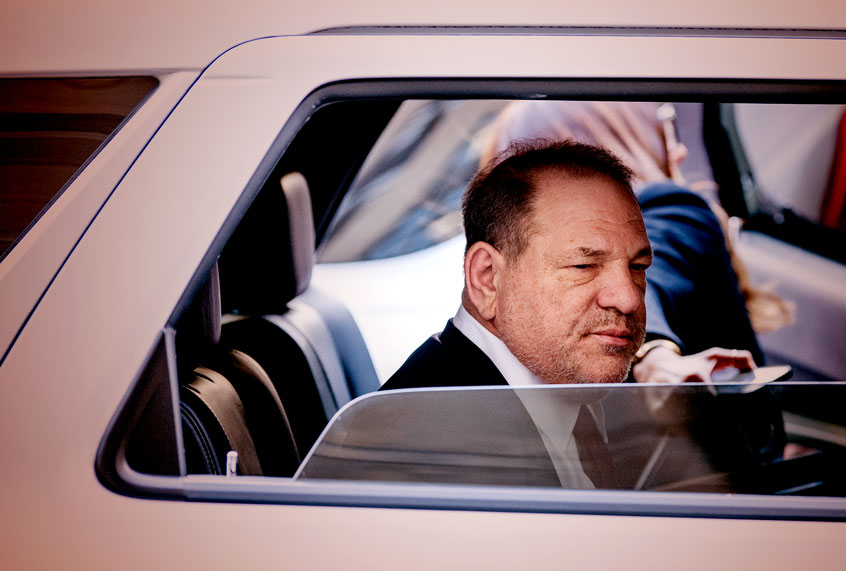 Harvey Weinstein arrives in court on January 28, 2020 in New York City. Weinstein, a movie producer whose alleged sexual misconduct helped spark the #MeToo movement, pleaded not-guilty on five counts of rape and sexual assault against two unnamed women and faces a possible life sentence in prison. (Roy Rochlin/Getty Images)
