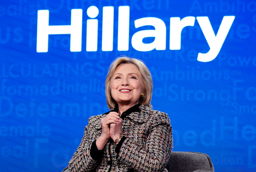 Hillary Rodham Clinton speaks onstage during the Hulu Panel at Winter TCA 2020 at The Langham Huntington, Pasadena on January 17, 2020 in Pasadena, California. (Erik Voake/Getty Images for Hulu)