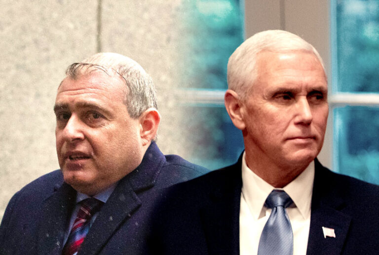 Lev Parnas and Mike Pence (AP Photo/Mark Lennihan/Evan Vucci/Salon)