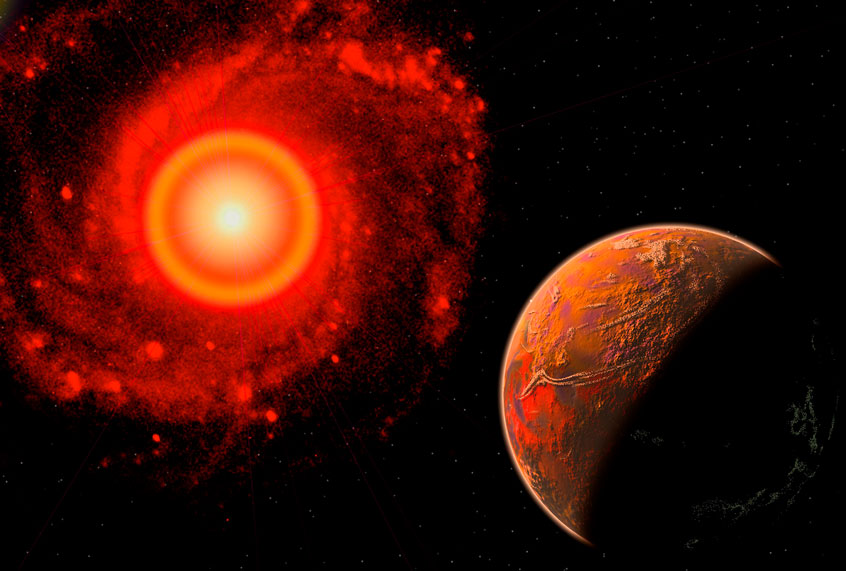 Planet orbiting Proxima Centauri, a Red Dwarf Star. ( Education Images/Universal Images Group via Getty Images)
