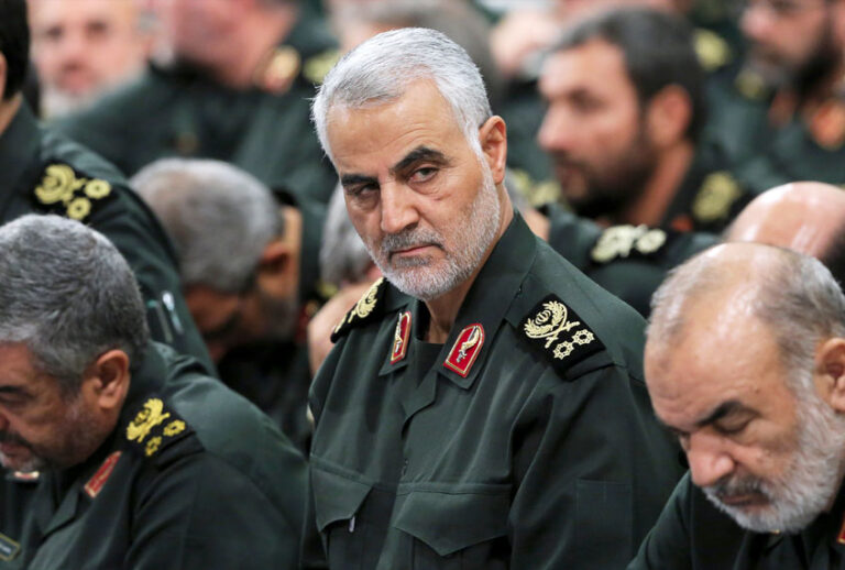 In this Sept. 18, 2016, file photo provided by an official website of the office of the Iranian supreme leader, Revolutionary Guard Gen. Qassem Soleimani, center, attends a meeting in Tehran, Iran. Iraqi TV and three Iraqi officials said Friday, Jan. 3, 2020, that Soleimani, the head of Iran’s elite Quds Force, has been killed in an airstrike at Baghdad’s international airport. (Office of the Iranian Supreme Leader via AP)