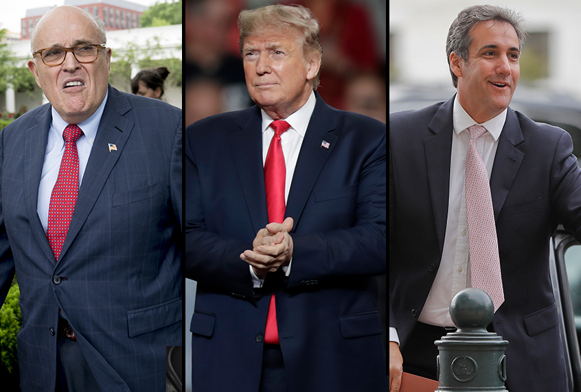 Rudy Giuliani, Donald Trump and Michael Cohen (AP Photo)