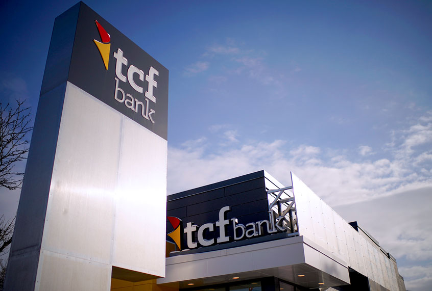 The exterior of a TCF bank (Jeff Wheeler/Star Tribune via Getty Images)
