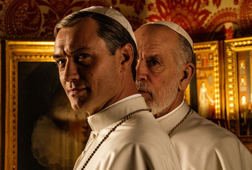 Jude Law and John Malkovich in "The New Pope" (Gianni Fiorito/HBO)