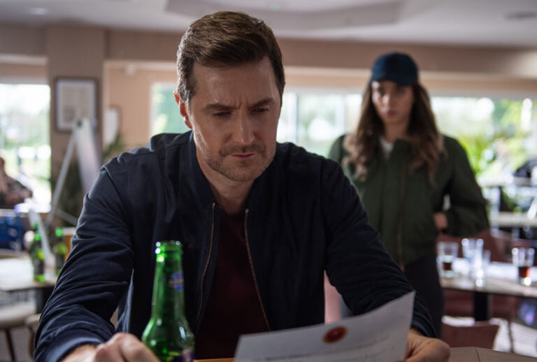 Richard Armitage and Hannah John-Kamen in "The Stranger" (Netflix)