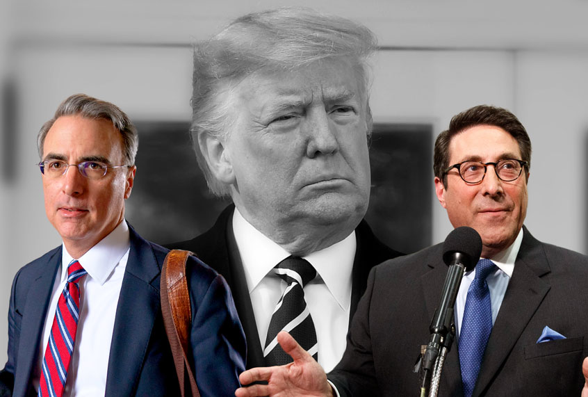 Jay Sekulow, Pat Cipollone and Donald Trump (J. Scott Applewhite/Jacquelyn Martin/AP Photo/Saul Loeb/Getty Images/Salon)