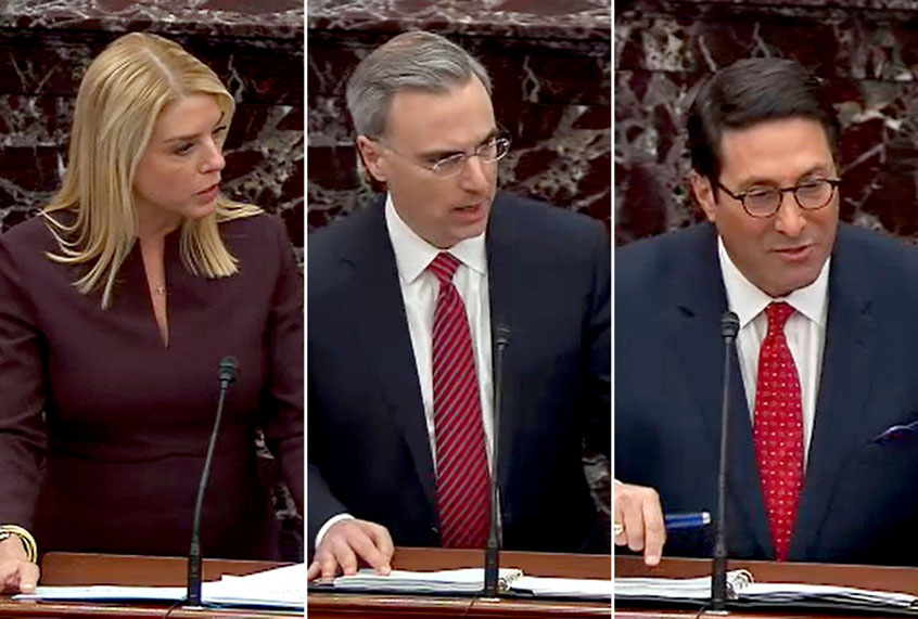 Pam Bondi, Pat Cipollone, and Jay Sekulow (Senate Television via Getty Images/Salon)