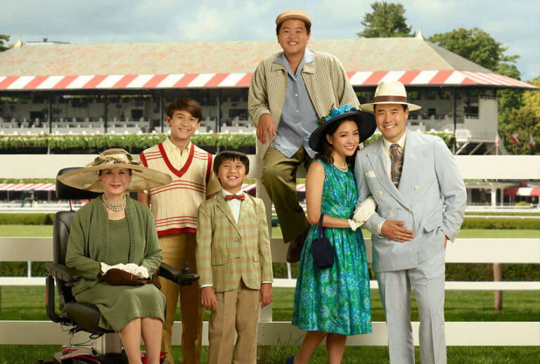 “Fresh Off the Boat” stars Randall Park as Louis Huang, Constance Wu as Jessica Huang, Hudson Yang as Eddie Huang, Ian Chen as Evan Huang, Forrest Wheeler as Emery Huang and Lucille Soong as Grandma Huang. (ABC/Bob D’Amico)
