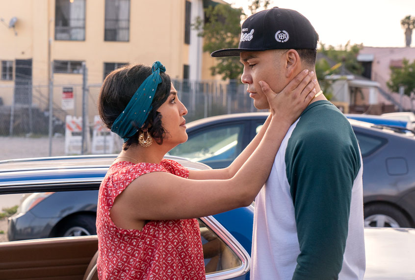 Annie Gonzalez and Joseph Julian Soria in "Gentefield" (Kevin Estrada/NETFLIX)
