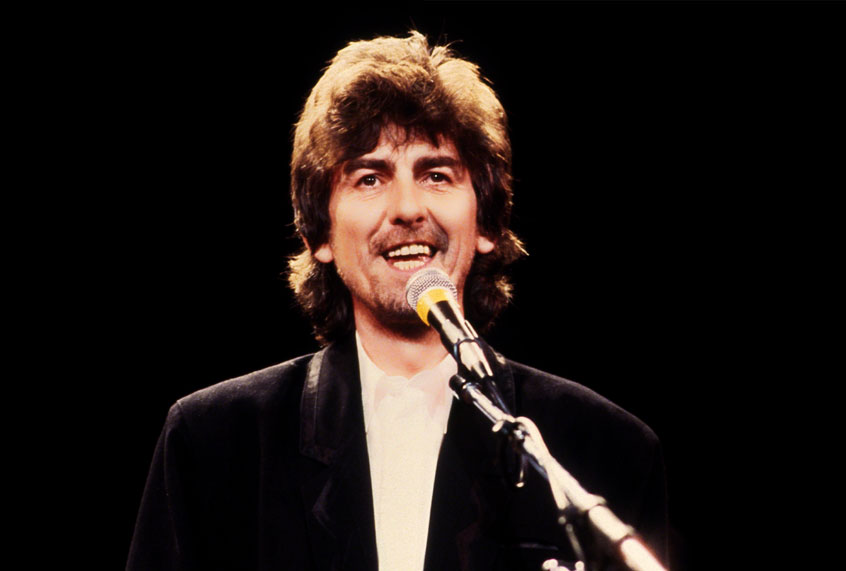 George Harrison at the 1988 Rock n Roll Hall of Fame Induction Ceremony circa 1988 in New York City. (Sonia Moskowitz/IMAGES/Getty Images)